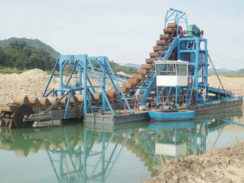 Equipo de minería de oro de draga de oro de cadena de cangilones